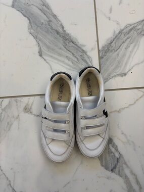 Rachel Zoe Kids White Sneakers with Black Heel Accent